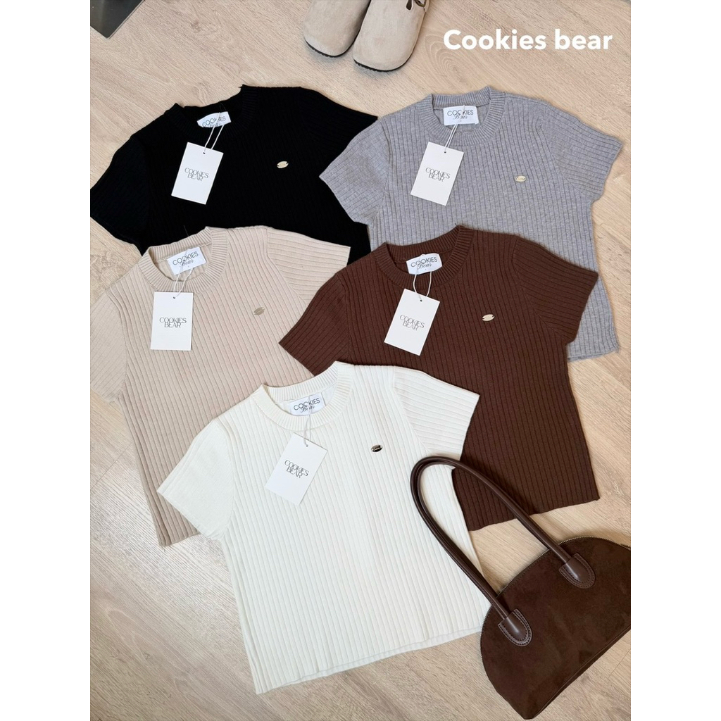 Cookies bear เสื้อยืดไหมพรมผ้าร่อง