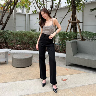ยีนส์SARAN SR066 กางเกงยีนส์กระบอกกลางผ้ายืด ไม่มีฝาปิด