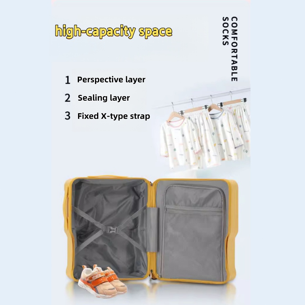 กระเป๋าเดินทางล้อลาก 20นิ้ว นั่งได้ สามารถติดรถเข็นได้ แบบสากล สําหรับเด็ก สําหรับเด็กผู้ชาย และผู้หญิง - รูปที่ 5