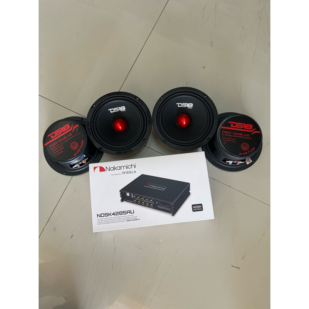 ชุดละ 10795บาท DSP NAKAMICHI 4285 1ตัว 6.5“ DS-18 PRO-GM6.4B 4ดอก ลำโพงติดรถยนต์