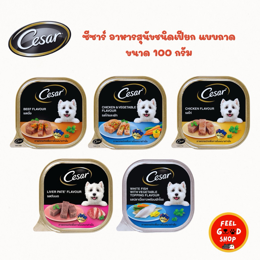 Cesar ซีซาร์ อาหารสุนัขชนิดเปียก แบบถาด ขนาด 100 กรัม