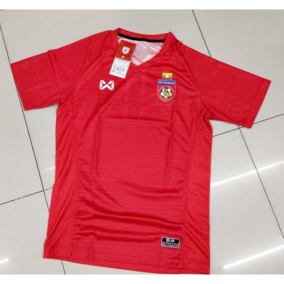 WARRIX เสื้อฟุตบอล ทีมชาติพม่า เกรดนักเตะ ของแท้ มือ 1 ป้ายห้อย ของแท้  NWT Myanmar National Footbal