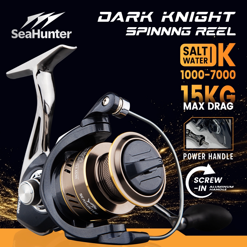 SeaHunter DK Dark Knight รอกสปินนิ่ง 5.2:1 15 กก. 5+1BB อลูมิเนียม น้ําหนักเบา