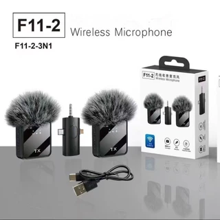 F11 ไมโครโฟนไร้สาย 3 ใน 1 ลดเสียงรบกวนลูกบอลสำหรับโทรศัพท์มือถือกล้องถ่ายทอดสดบันทึกวิดีโอWireless Microphone