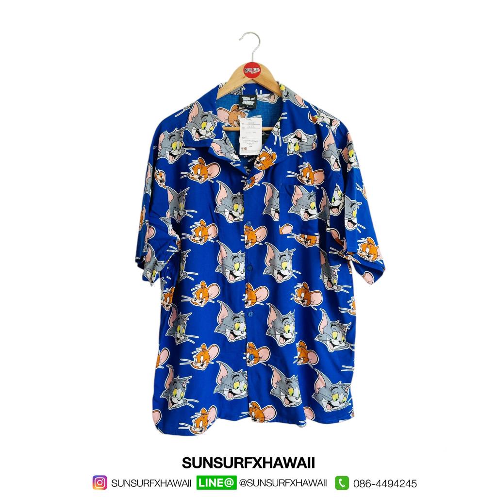 TOM&JERRY HAWAIIAN SHIRT (red circle)  " TOM&JERRY "