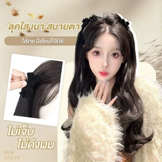 พร้อมส่ง!🇹🇭 ราคา/คูู่ กิ๊บโบว์สีดำหนีบผมพร้อมแฮร์พีช ผมลอน/ผมตรง กิ๊บแฮร์พีช ผมไหมเกรดคุณภาพพรีเมี่ยม เลียนแบบผมธรรมชาติ