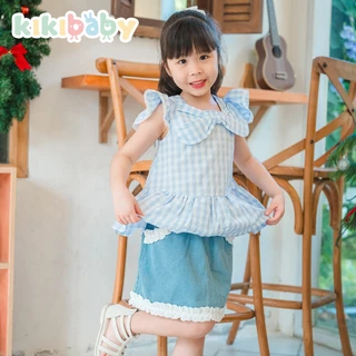 [90-130] kikibaby กระปรงสำหรับเด็ก กางเกงยางยืด กระโปรงสั้น สีครีม มินิมอล กระโปรงยีนส์ เสื้อผ้าเด็กWWK