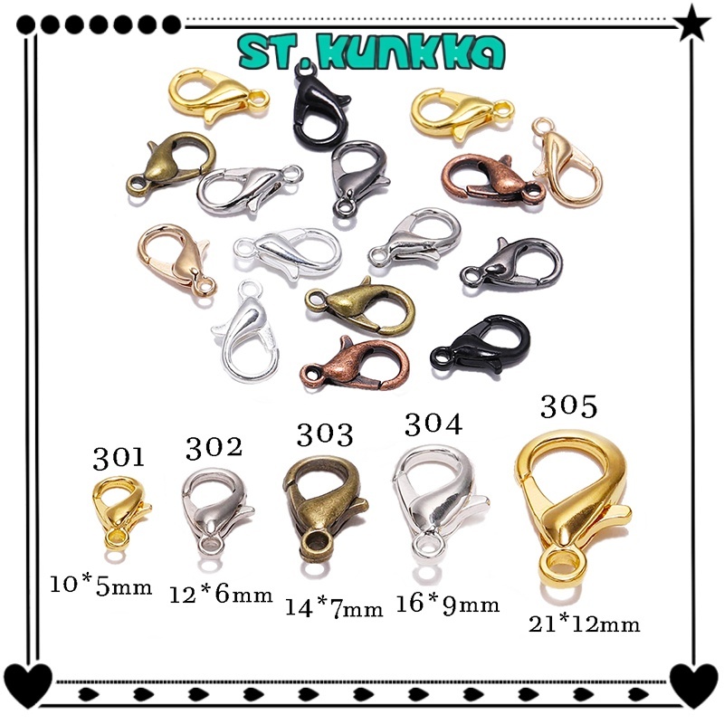 ตะขอก้ามปู St.kunkka 50Pcs โลหะผสมสังกะสี 304 302 ตะขอก้ามปู ตะขอสร้อยคอ diy จัดส่งจากประเทศไทย