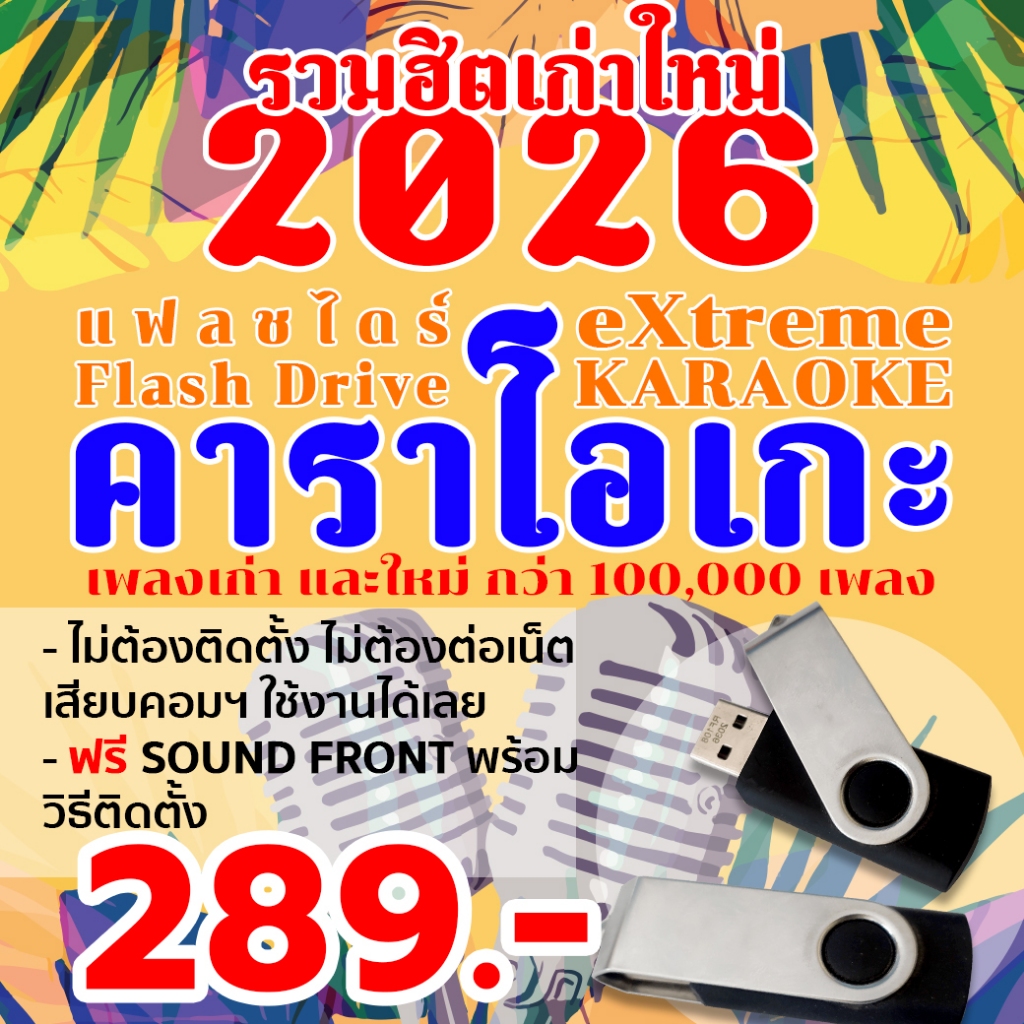 USB แฟลชไดร์ฟคาราโอเกะ Flashdrive karaoke รวมฮิตใหม่ แบบพกพา