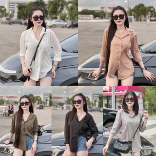เชิ้ตแขนยาวยาวสีพื้น (ชมพ1)