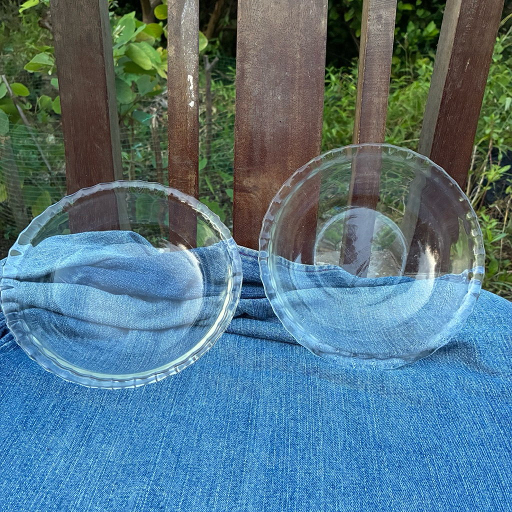 ชามแก้ววินเทจ  Iwaki Pyrex Scalloped Bowl