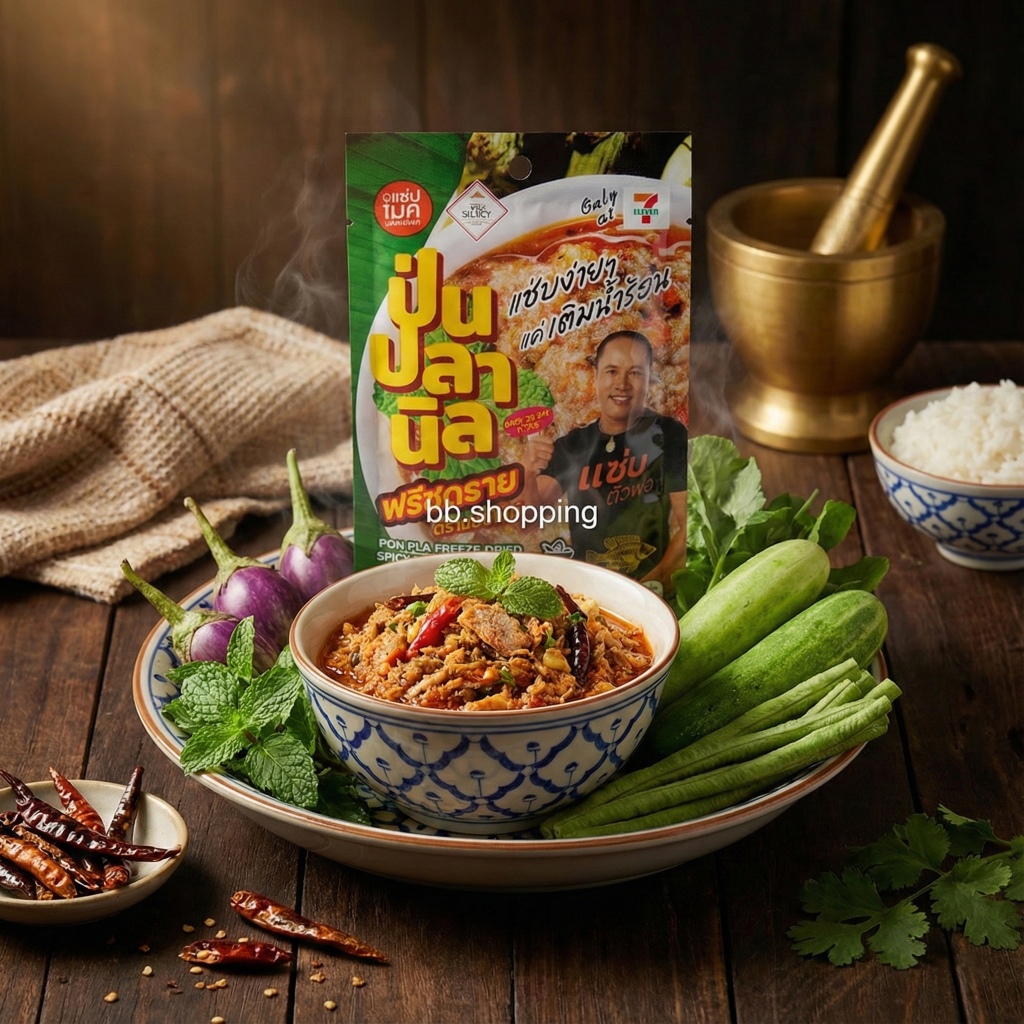 แซ่บไมค์ ป่นปลานิล ฟรีซดราย 10 กรัม (แพ็ก 6 ชิ้น)