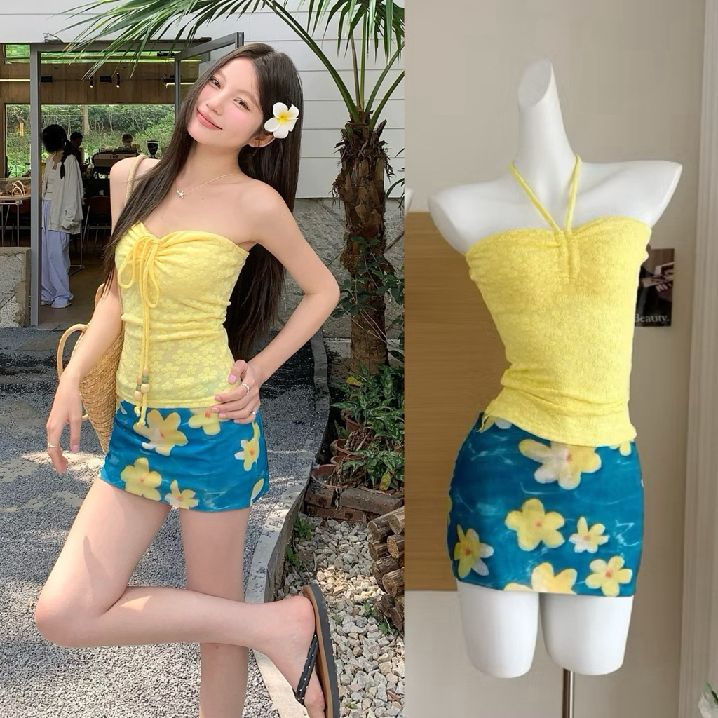 ชุดชายหาด ชุด2ชิ้น ชุดสาวแฟชั่นY2K