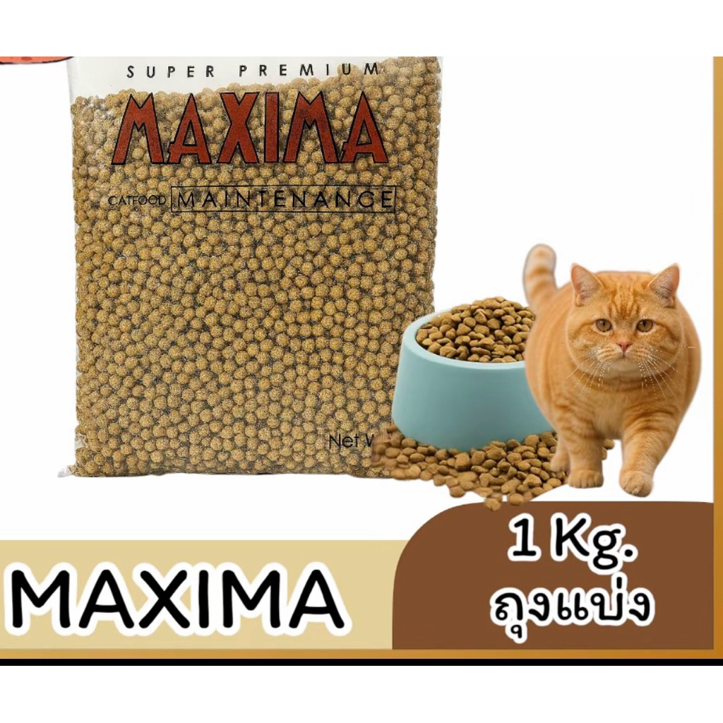 แม็กซิม่า อาหารแมว Maxima 1 kg อาหารแมวmaxima อาหารแมว Maxima แม็กซิม่า เค็ม