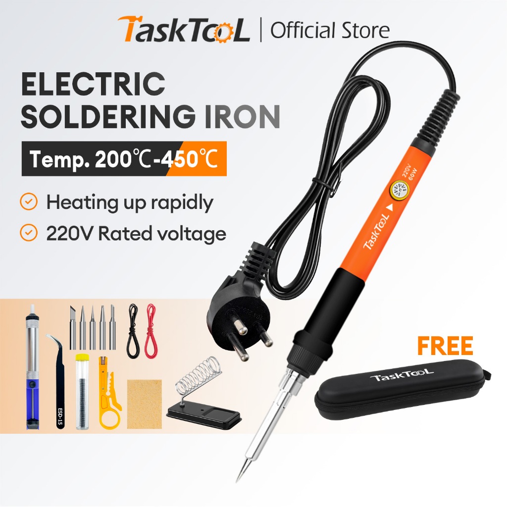 TASKTOOL  หัวแร้งบัดกรี 15 ชิ้น 60W  electric soldering iron ปรับอุณหภูมิได้ จอแอลซีดีหัวแร้งไฟฟ้า ป