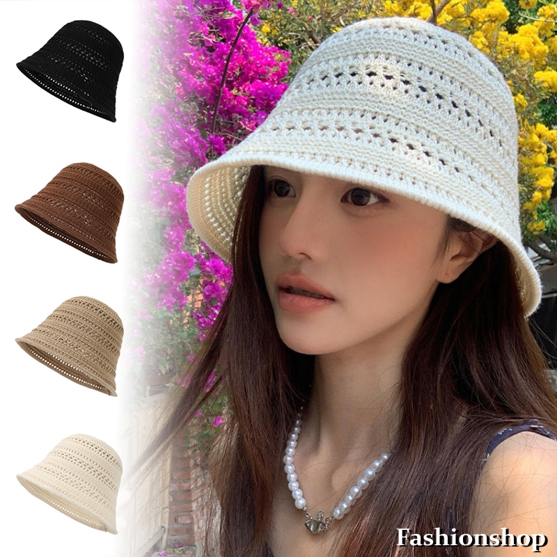 หมวกกันแดด หมวกแฟชั่น ผ้าถัก มินิมอล ins แฟชั่น ป้องกันแดด ระบายอากาศดี มีหลายสีให้เลือก ส่งเร็ว COD