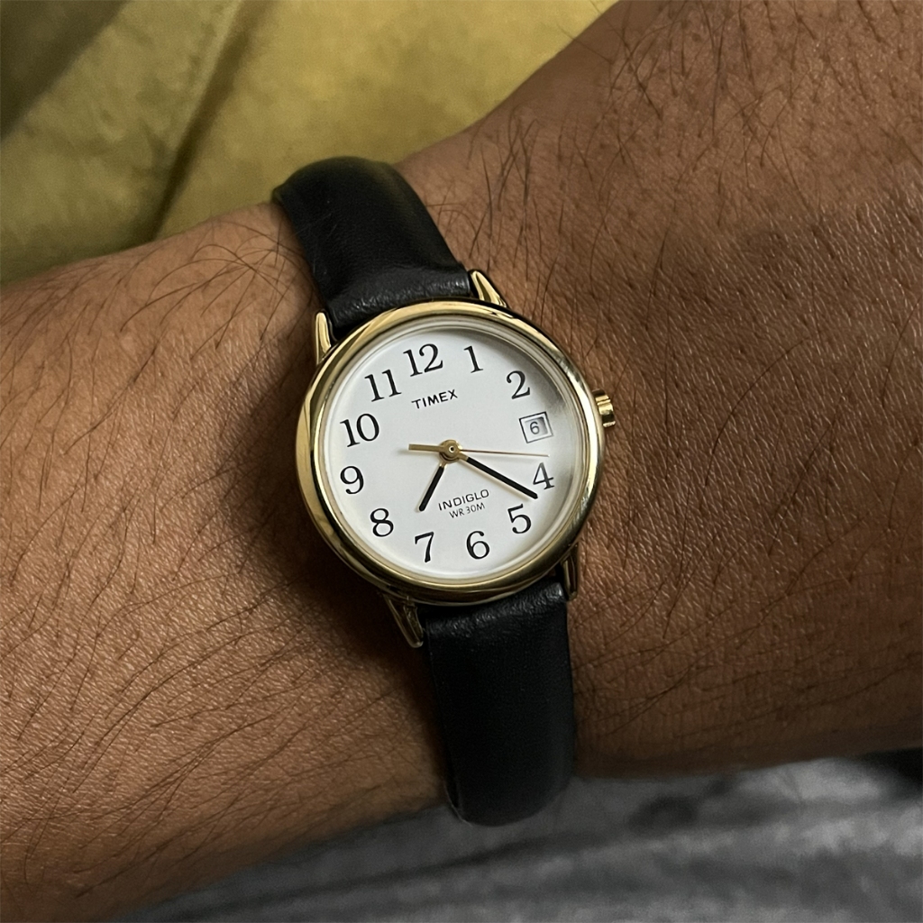 Timex Women Easy Reader ของแท้ นาฬิกาผู้หญิง 25mm Indiglo สายหนังแท้ มือหนึ่ง