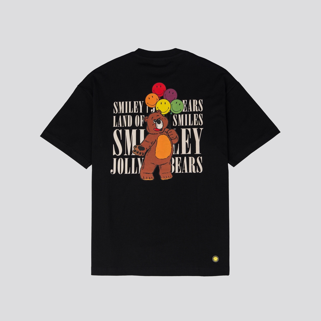 SMILEY®JOLLYBEARS BLACK OVERSIZED T-SHIRT