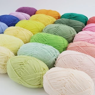 【Moonup】ไหมพรมคอตตอนนม 5ply น้ำหนัก50กรัม ไหมพรม เนื้อนุ่ม milk cotton yarn