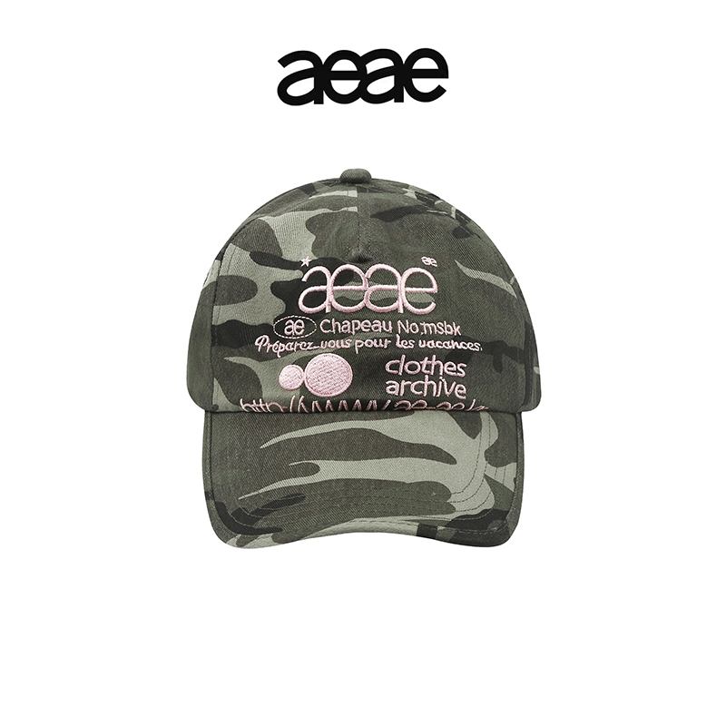 AEAE🇰🇷 WEB LOGO CAMO 5 PANNEL/ LEOPARD CAP-GREEN/BLACK หมวกเบสบอลลายเสือดาว