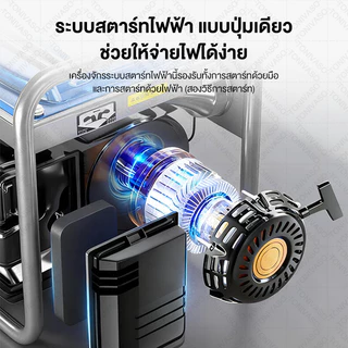 เครื่องปั่นไฟเบนซิน 3500W 4 จังหวะ เสียงเบาในการใช้งานในบ้านขนาดเล็ก วิธีสตาร์ท 2 รูปแบบ