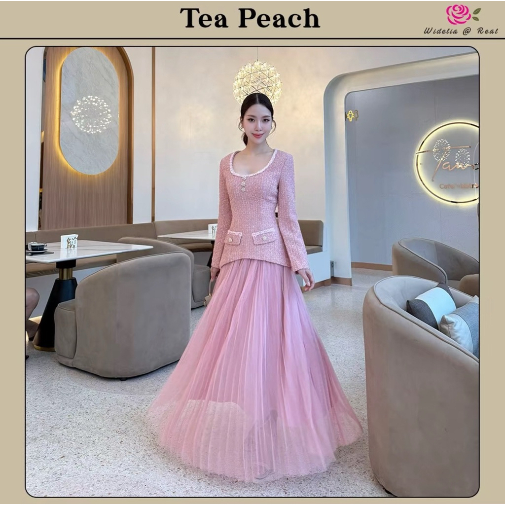 widelia สีชมพู Tea Peach Dressมือ2