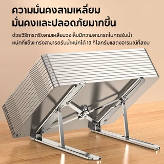 OWIRE ที่วางโน๊ตบุ๊ค โลหะผสมอลูมิเนียมบริสุทธิ์ แผ่นรองกันลื่นยาวเป็นพิเศษ ขาตั้งโน๊ตบุ๊คพับเก็บได้ ฟรีถุงผ้า พกพาสะดวก
