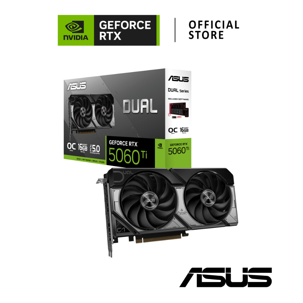 ASUS VGA CARD DUAL GEFORCE RTX 5060 Ti 16GB GDDR7 OC VGA Card การ์ดจอ