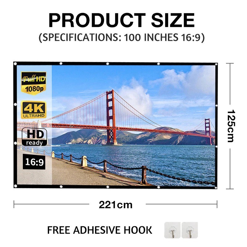 ม่านฉายภาพ 100inch 4K / 8k