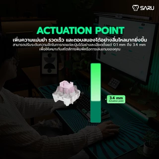 [สินค้าประกันศูนย์ 1 ปี] SARU คีย์บอร์ดเกมมิ่ง KX78HE – Hall Effect Sensors COMPACT 75% Polling Rate สูงสุดถึง 8K