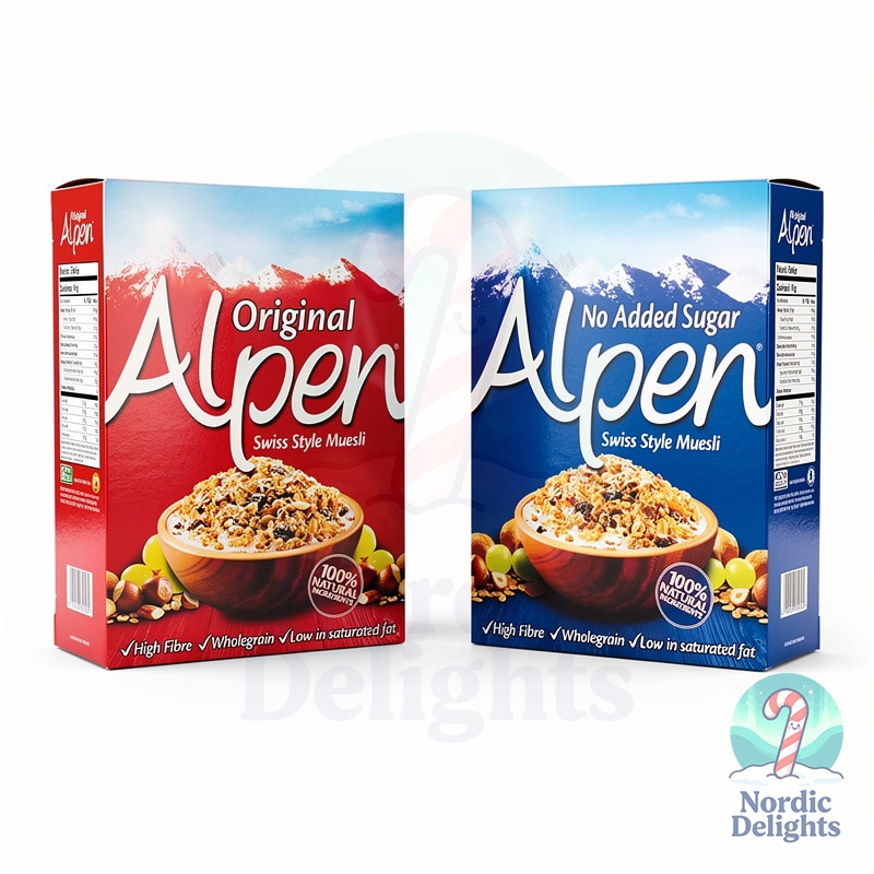 Alpen Swiss Style Muesli Original No Added Sugar 550g เมือลี่อัลเพนสวิสสไตล์ ออริจินัล/ไร้น้ำตาล 550