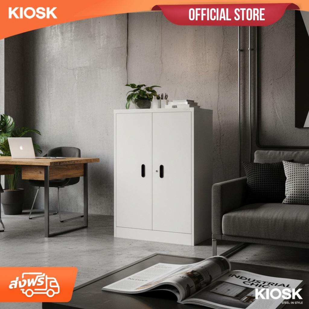 [จัดส่งพร้อมติดตั้งฟรี] KIOSK ตู้ รุ่นVIO 2 บานเปิดกลาง W88 x D40.7 x H122
