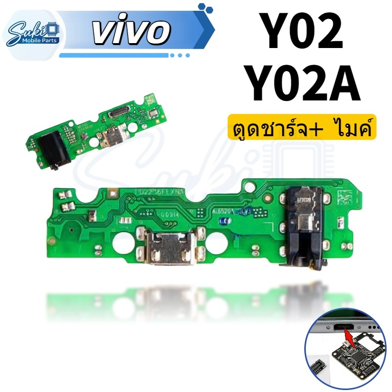 USB แพรตูดชาร์จ วีโว่ VIVO Y02 Y02T Y02A อะไหล่สายแพรตูดชาร์จ แพรก้นชาร์จ