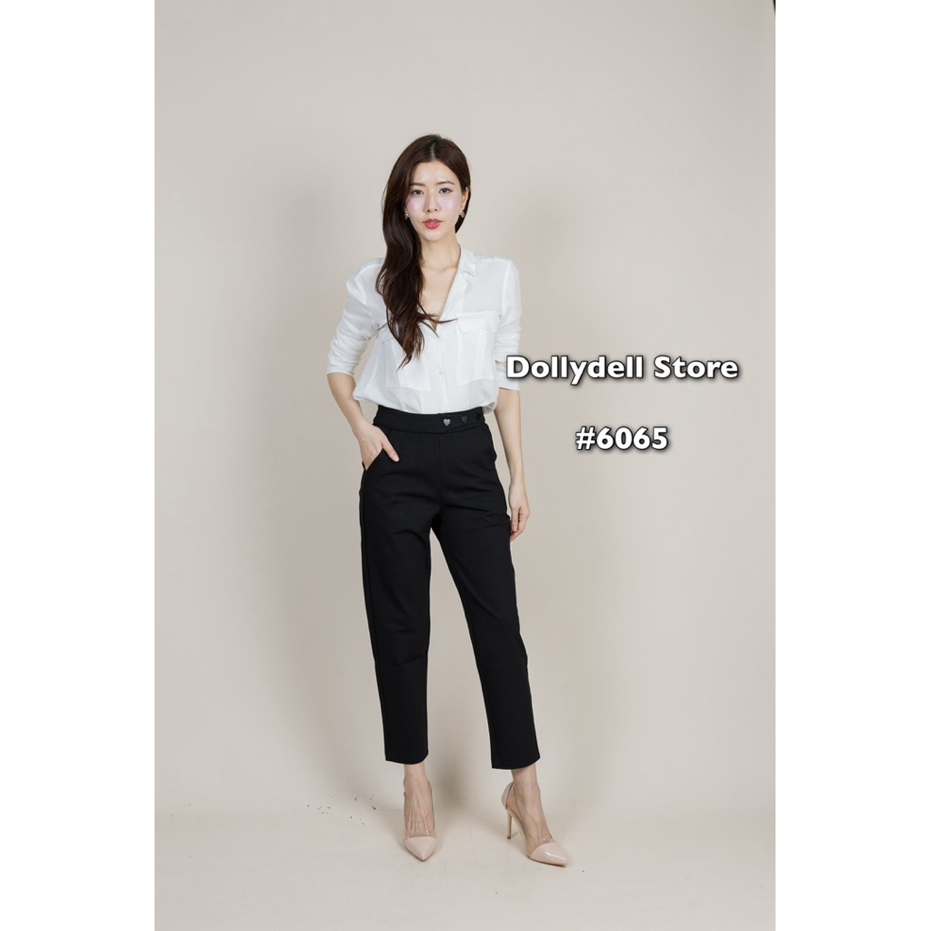 กางเกงผ้ายืดสีดำDolly รุ่น#6065 เอวด้านหลังเป็นยางยืดๆได้ตามตัว เนื้อผ้าคุณภาพดีใส่สบายทรงสวย