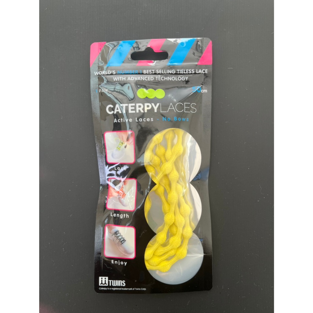 CATERPYLACES ขนาด 50 cm 1 คู่ เชือกรองเท้าแบบไม่ต้องผูก นำเข้าจากญี่ปุ่น ใส่เดิน วิ่ง เชือกไม่หลุด มีหลายสีให้เลือก