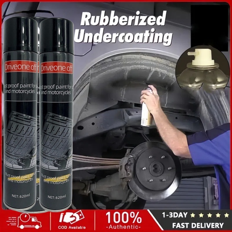 สเปรย์เคลือบใต้ท้องรถ 620 มล. สเปรย์กันสนิมสีดำ สเปรย์เคลือบใต้ท้องรถแบบยางกันน้ำสำหรับหินกระเด็น - รูปที่ 4