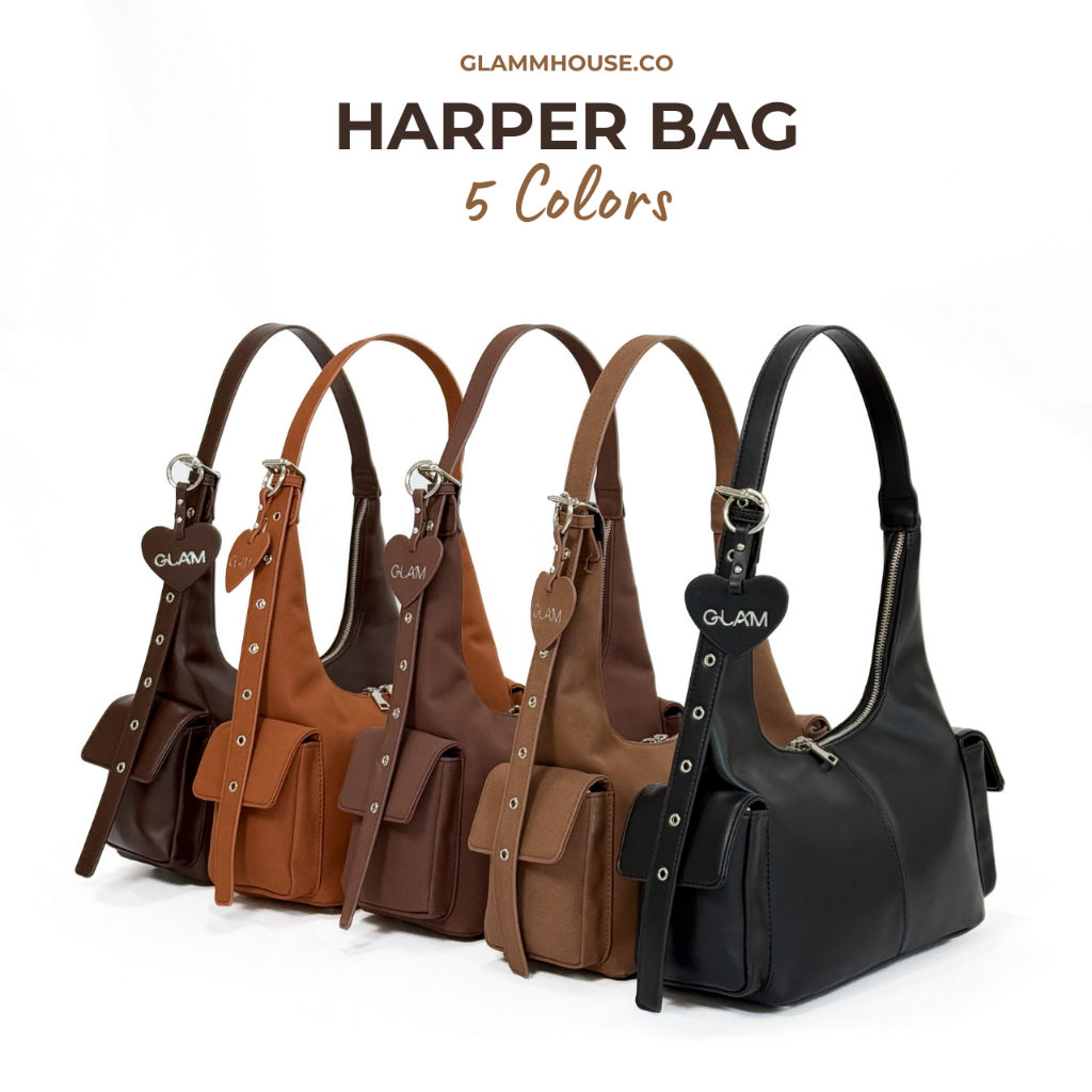 Glammhouse – Harper bag กระเป๋าทรงโฮโบที่พร้อมแมตช์ทุกลุค สามารถปรับสายได้ถึง 8 ระดับ