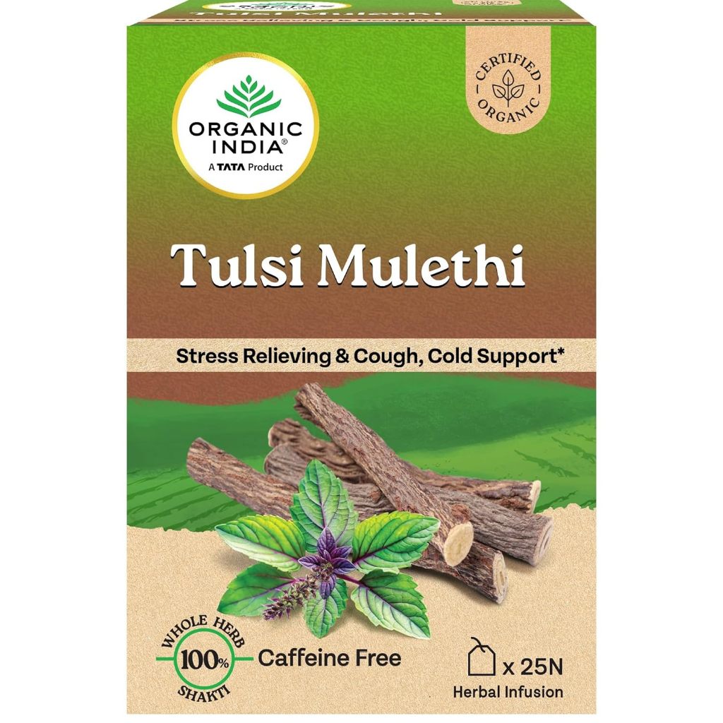ชาอินเดีย Organic India Tulsi Mulethi, 25 Tea Bags