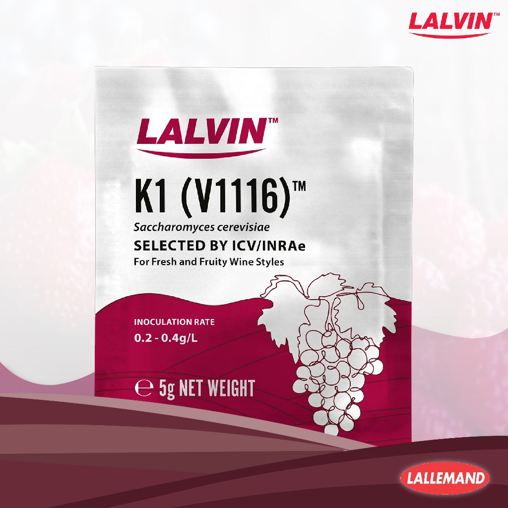 Lalvin ICV K1-V1116™ (5g) เหมาะสำหรับการผลิตไวน์ขาวและแดงที่ต้องการเสริมกลิ่นหอมของดอกไม้