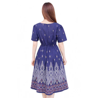 ชุด2in1 มีซิปหลังและสม็อคหลัง แต่งโบว์ 2 อันที่ช่วงบน เดรส Dress เสื้อผ้าผู้หญิง ชุดทำงานผู้หญิง