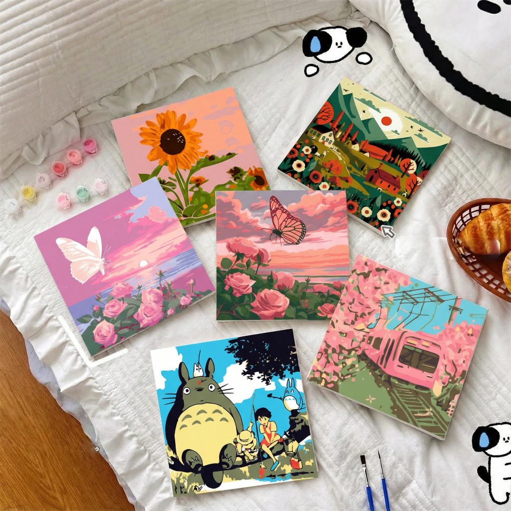 [มีเฟรม] เฟรมระบายสี ระบายสี ภาพวาด paint by number ระบายสีเด็ก ของขวัญเด็ก ศิลปะ ที่ระบายสี ชุดระบายสี ภาพ