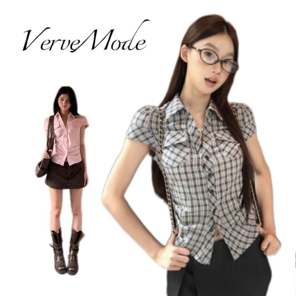VerveMode.🍓จัดส่งในประเทศไทย🍓เสื้อเชิ้ตแขนสั้นผู้หญิงฤดูร้อน 2026 สไตล์ใหม่สำหรับโอกาสสำคัญ เสื้อเชิ้ตตัวเล็ก เสื้อเชิ้ต