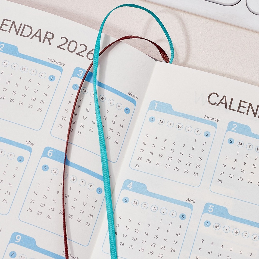 MUGUU A5 สมุดแพลนเนอร์ 2026 ปก PU นุ่มมือ 412 หน้า กระดาษ 80gsm สำหรับวางแผน ของขวัญปีใหม่นักเรียน-ออฟฟิศ - รูปที่ 4