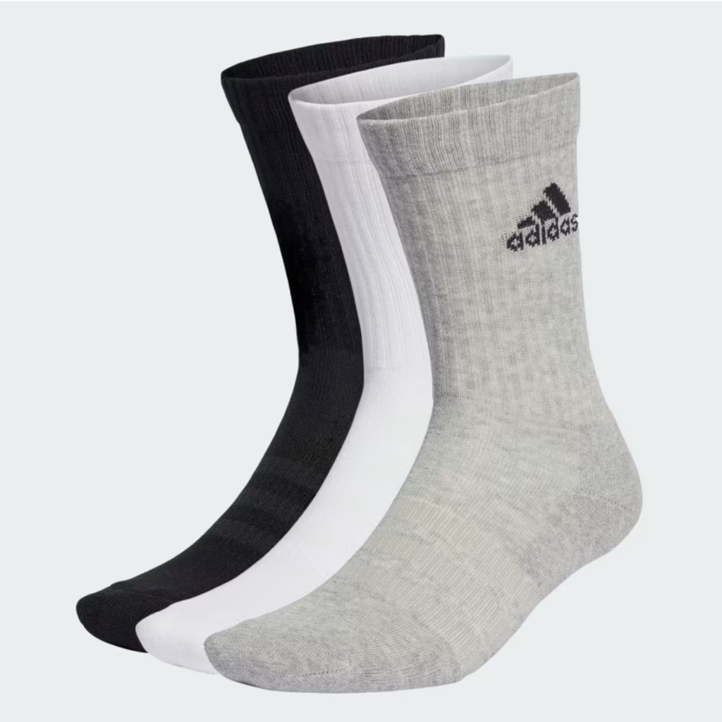 Adidas รุ่น CUSHIONED CREW SOCKS 3 คู่ ไซส์ M (40-42) IA3951