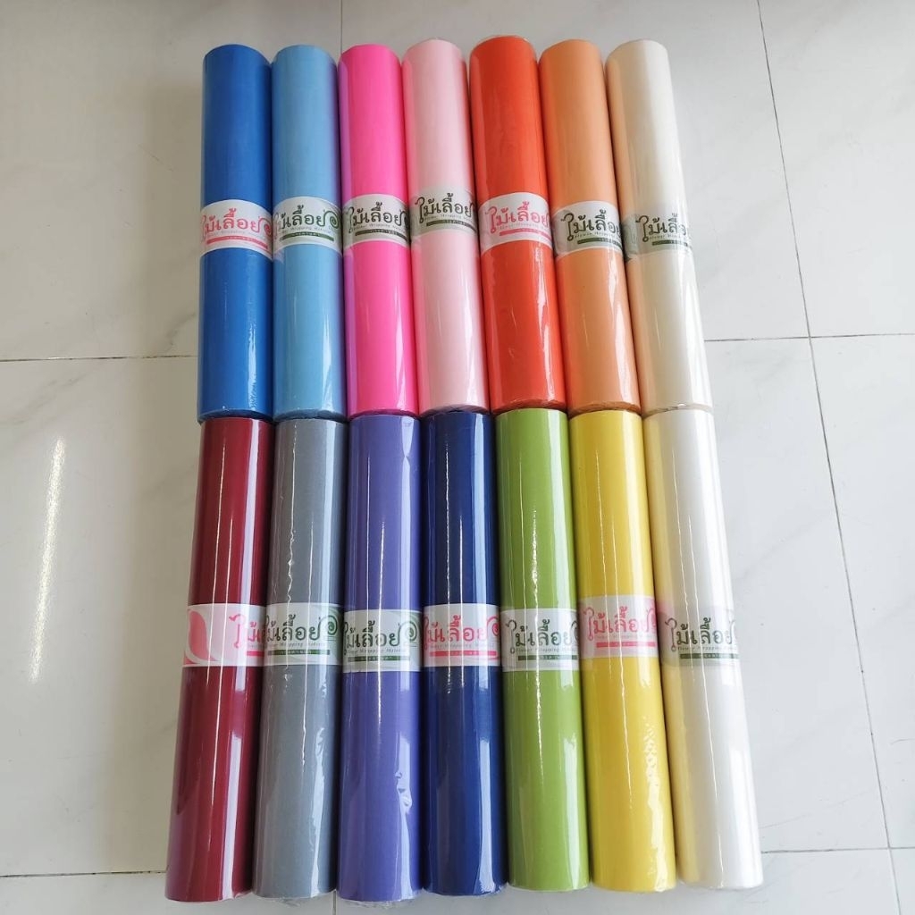 กระดาษสาตราไม้เลื้อยแบบม้วน ขนาดกว้าง 50 ซม. ยาว 30 หลา (27 เมตร) สีสันสดใส เนื้อคุณภาพดีขึ้นทรงง่าย