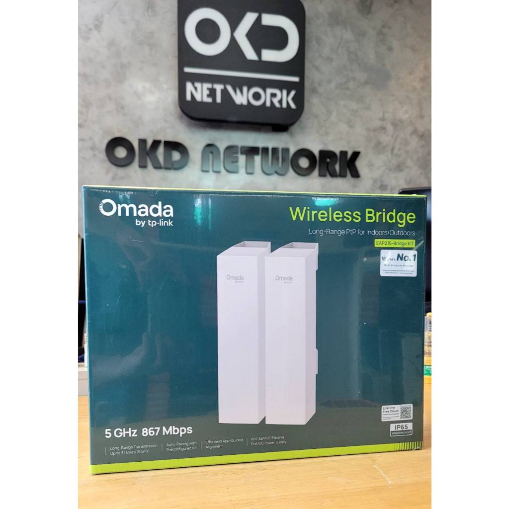 EAP215-Bridge KIT V3.20 เวอร์ชั่นใหม่ล่าสุด Wi-Fi ระหว่างอาคาร Point to Point 5GHz AC867 ตั้งค่าไปพร