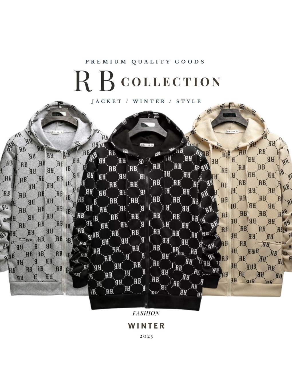 เสื้อแจ็คเก็ต RB โทนสีเรียบหรู มินิมอล เสื้อแขนยาว ผ้านิ่มใส่สบาย สวยๆ สกรีนเป๊ะปัง สไตล์แฟชั่น จัดส่งไว