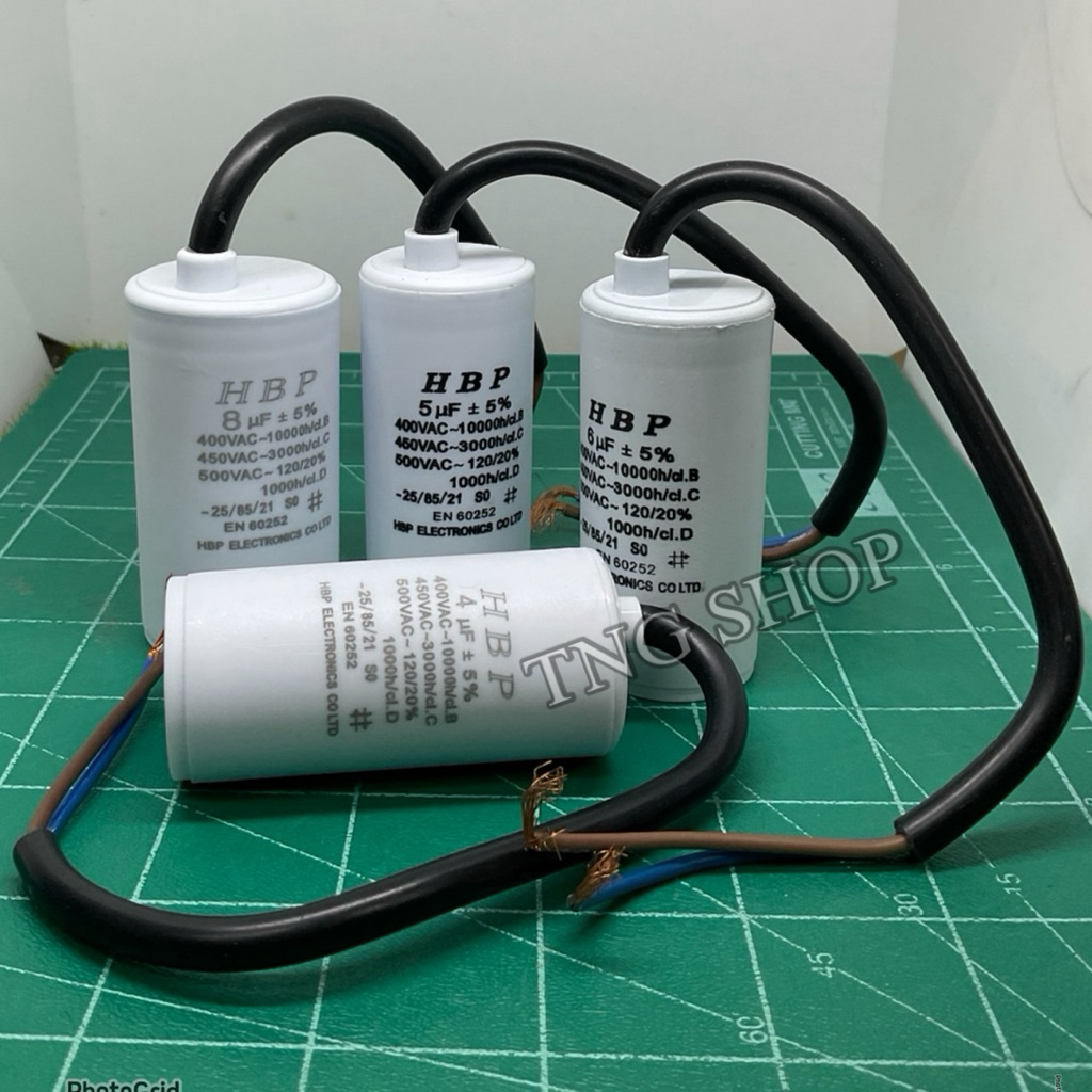 4uf 5uf 6uf 8uf 10uf Capacitor คาปาซิเตอร์ แคปสตาร์ท แคปรัน แบบสาย 450VAC