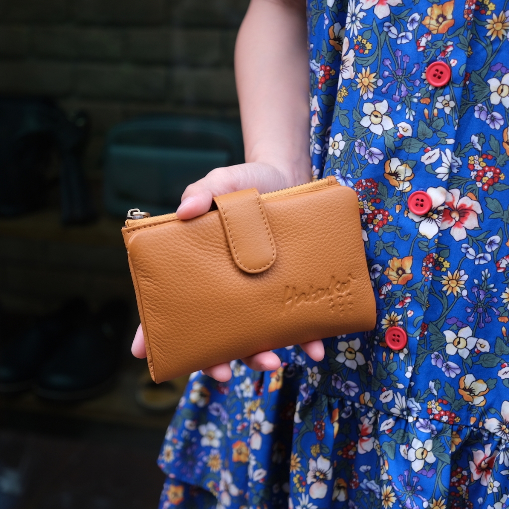 🚩หนังนุ่ม จุบัตร 14 ช่อง พกพาสะดวกมาก🚩 กระเป๋าสตางค์หนังวัวแท้ Hot Puff Hatsukoi Wallet