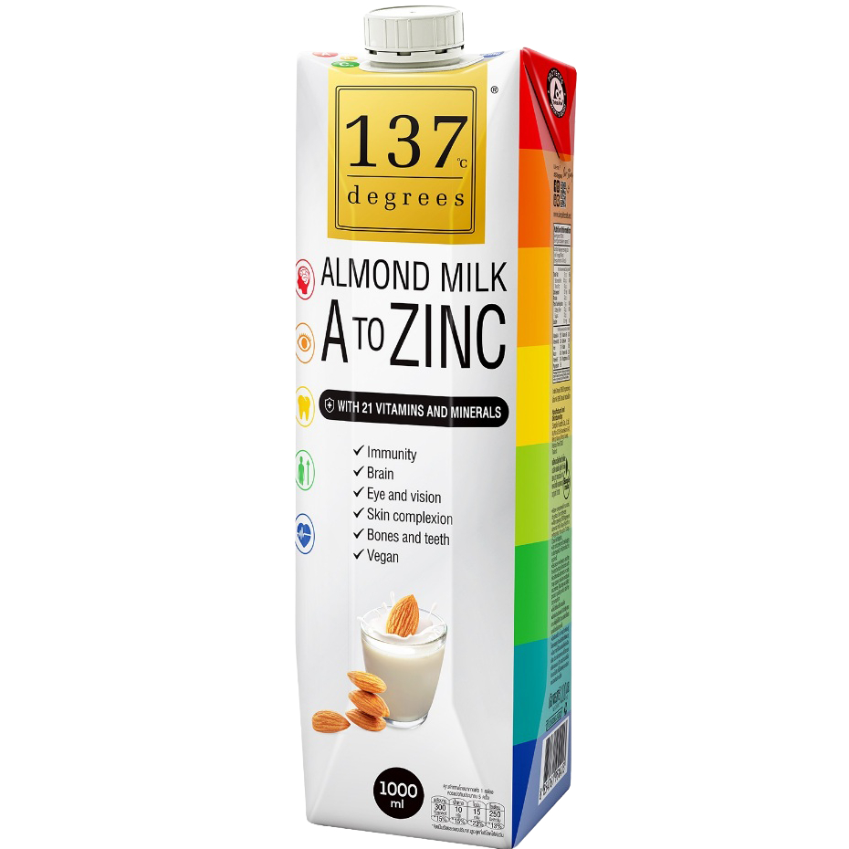 137 Degrees  Almond Milk with A To Zinc นมอัลมอนด์ผสมซิงค์ 1L